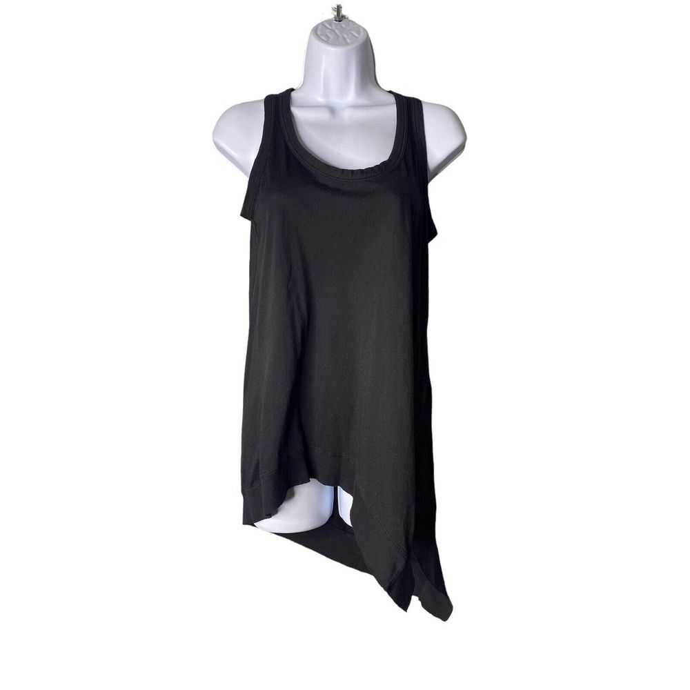 Bobi‎ Womens Tank Top Asymmetrical Hem Sleeveless Black Size Small
